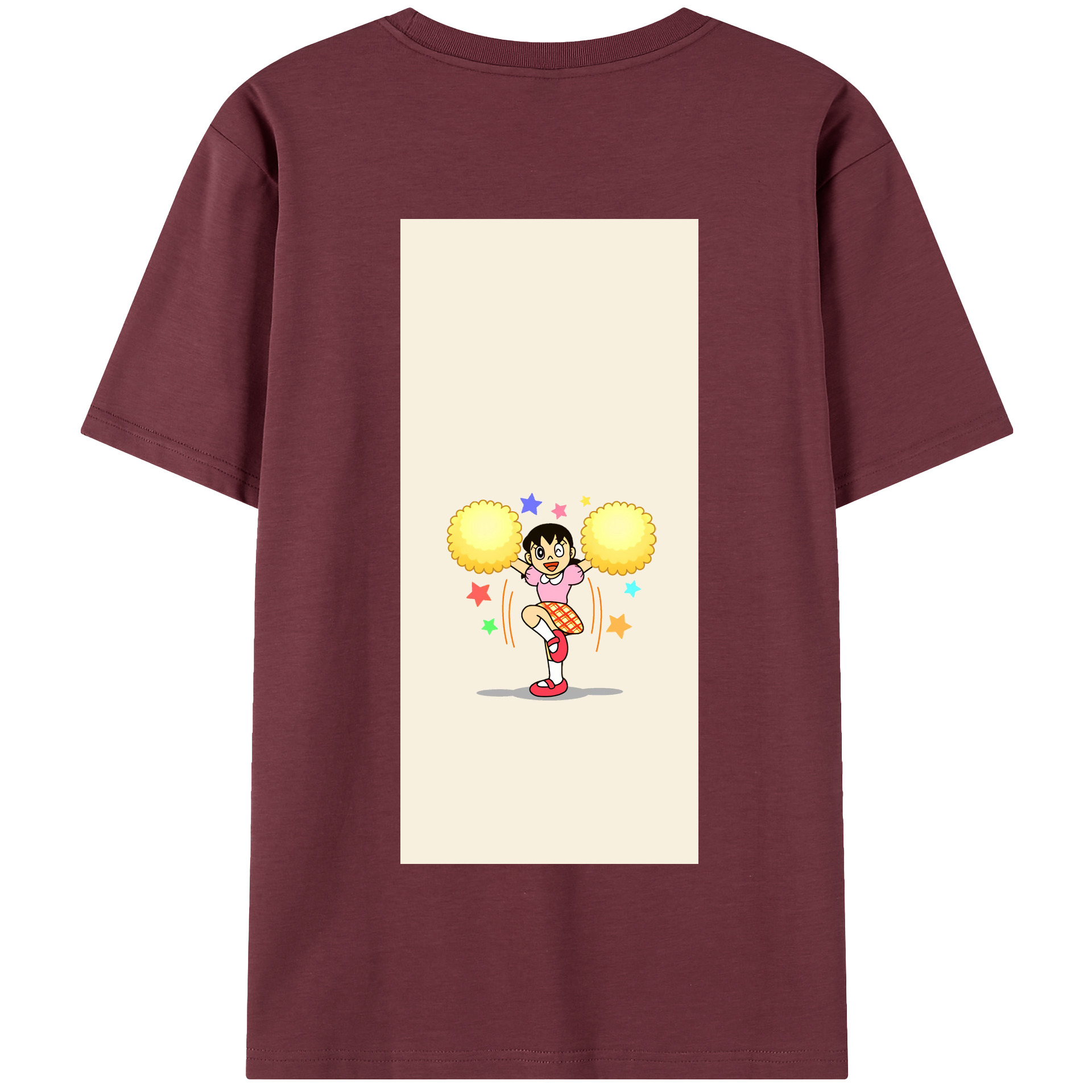 （画像用） ドラえもん みなもと しずか Doraemon Shizuka Minamoto 綿100％半袖Tシャツ（背面プリント）